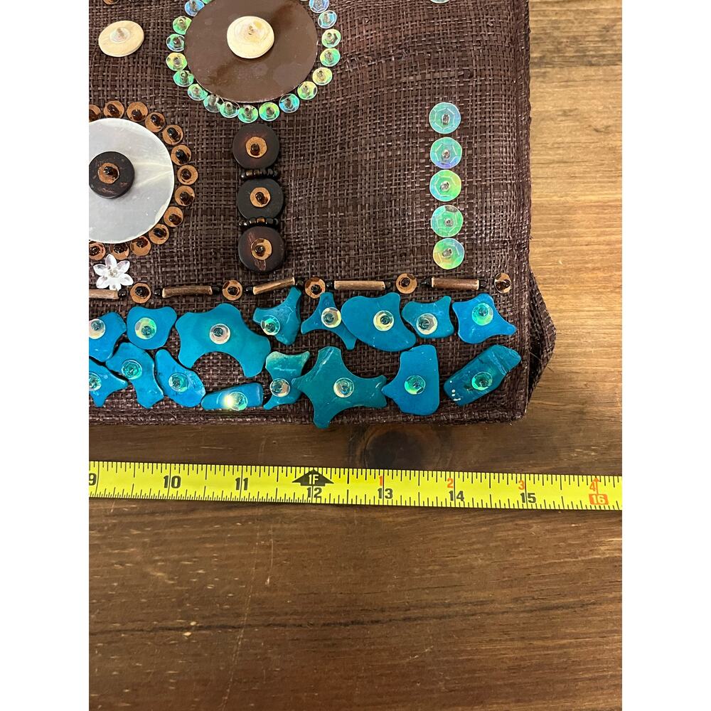 Artsy Boho Embellished Top Handle Bag Unique Indie Festival Statement Purse - Picture 15 of 15